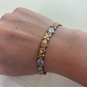 Hearts & kisses made in turkey sterling silver heart bracelet